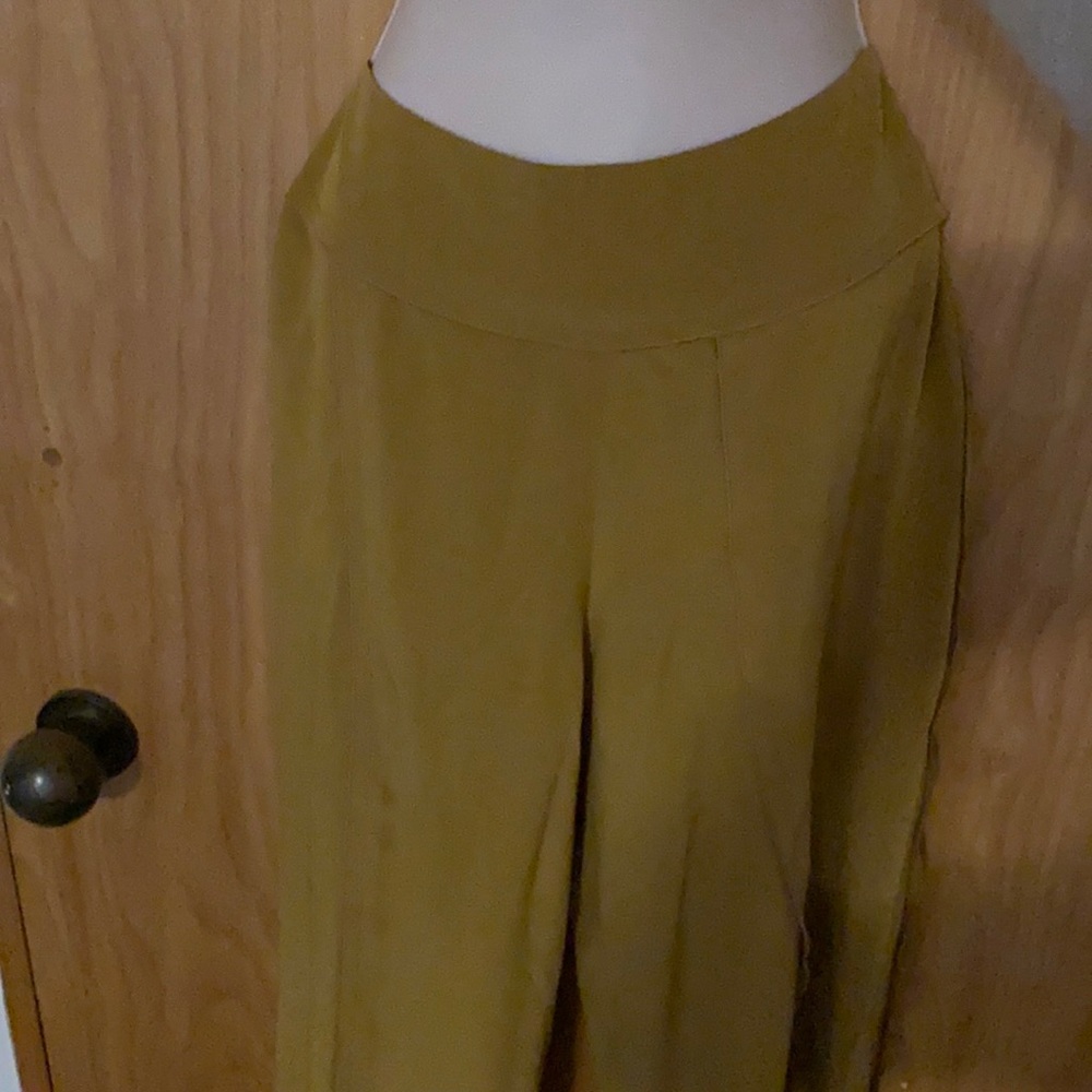 Gold silk pants made in Italy
